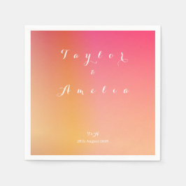 Guardanapo De Papel Casamento de Gradiente Mínimo do Monograma