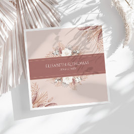 Guardanapo De Papel Casamento de Grama das Pampas Boho 