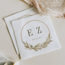 Guardanapo De Papel Casamento de Grama Pampas Tropical Boho
