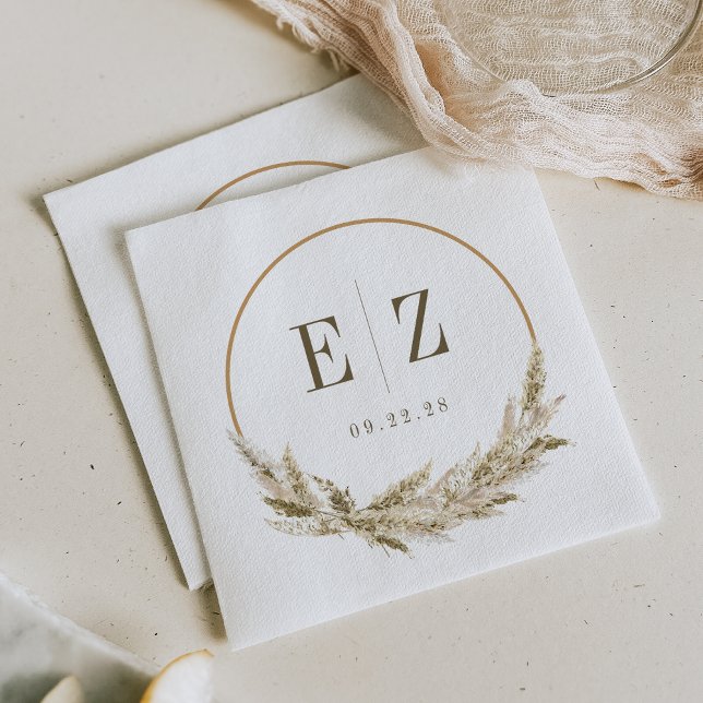 Guardanapo De Papel Casamento de Grama Pampas Tropical Boho (Criador carregado)
