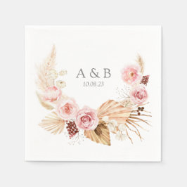 Guardanapo De Papel Casamento de Grass de Boho FLoral Pampas