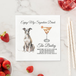 Guardanapo De Papel Casamento de Greyhound Italiano Signature Beber Na
