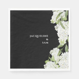 Guardanapo De Papel Casamento de Hydrangeas Brancas Negras
