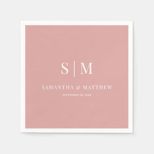 Guardanapo De Papel Casamento de Iniciais de Casal Elegante Simples Ro