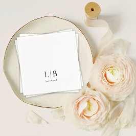 Guardanapo De Papel Casamento de Iniciais de Monograma Mínimo Simples