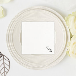 Guardanapo De Papel Casamento de Iniciais de Monograma Simples e Elega