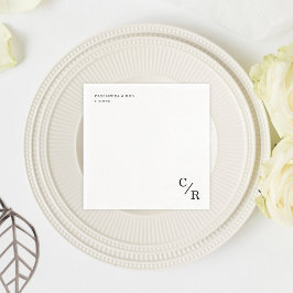 Guardanapo De Papel Casamento de Iniciais de Monograma Simples e Elega