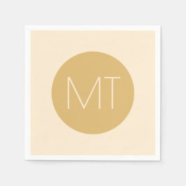 Guardanapo De Papel Casamento de Iniciais Tonais de Champanhe Moderno