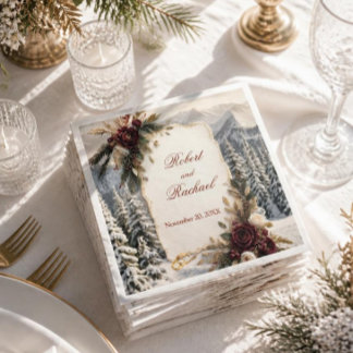 Guardanapo De Papel Casamento de Inverno Luxuoso