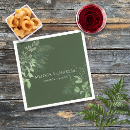 Guardanapo De Papel Casamento de Janto Rustic Fern Foliage Emerald