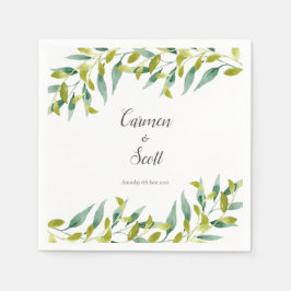 Guardanapo De Papel Casamento de Jardim de Campo com Eucalipto Verde