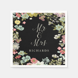 Guardanapo De Papel Casamento de Jardim Floral Personalizado Napkins