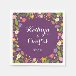 Guardanapo De Papel Casamento de Jardim Russo com Frame Floral Bloomin