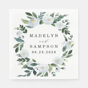Guardanapo De Papel Casamento de Jardim Russo Floral Azul Elegante