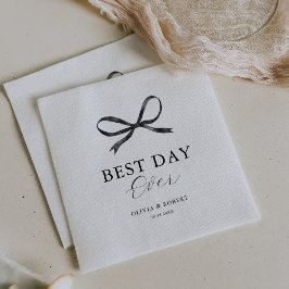 Guardanapo De Papel Casamento de Laço Preto Elegante