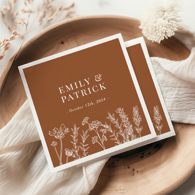 Guardanapo De Papel Casamento de Laranja Queimado (Criador carregado)