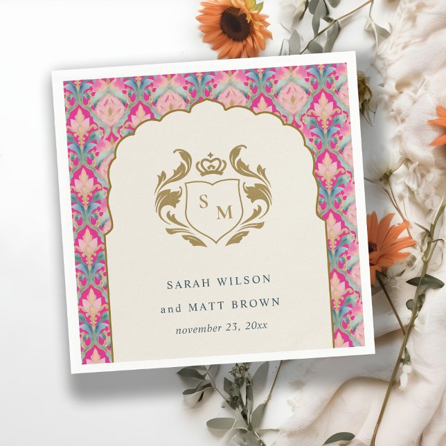 Guardanapo De Papel Casamento de Laurel Floral Ornamentado com Clássic (Criador carregado)