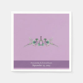 Guardanapo De Papel Casamento de Lavanda Verde Personalizado Napkins