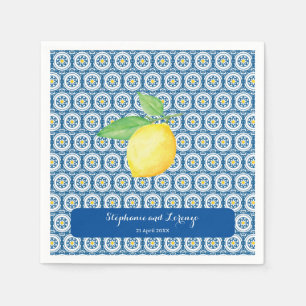 Guardanapo De Papel Casamento de Limão com Limão com Azulejo do Medite