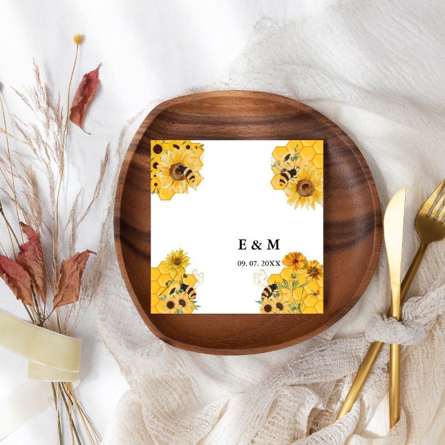 Guardanapo De Papel Casamento de limão-de-açude-girassol-amarelo (Criador carregado)