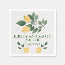 Guardanapo De Papel Casamento de Limões Sicilianos Aquarela