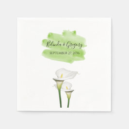 Guardanapo De Papel Casamento de Lírios Calla Branco
