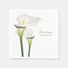 Guardanapo De Papel Casamento de Lírios de Calla Branca Elegante