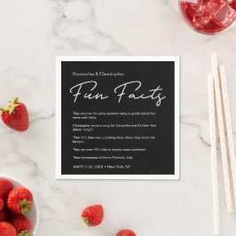 Guardanapo De Papel Casamento de lista de fatos de diversão de preto p