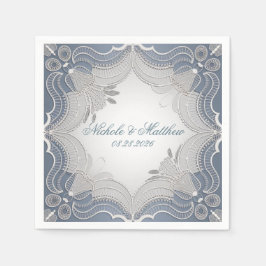 Guardanapo De Papel Casamento De Locais Elegante Em Gradiente Azul