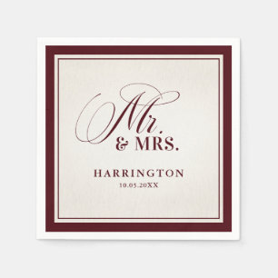 Guardanapo De Papel Casamento de Luxo Burgundy Formal Antigo Moderno