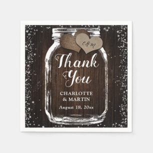 Guardanapo De Papel Casamento de madeira do Country Mason Jar Barn Obr