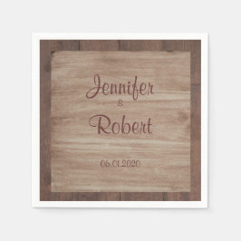 Guardanapo De Papel Casamento de madeira e aves Napkin