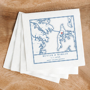 Guardanapo De Papel Casamento de Mapa de Stevensville em Stevensville,