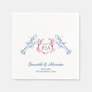 Guardanapo De Papel Casamento de Marinhos de Script de Monograma de La