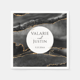 Guardanapo De Papel Casamento de mármore Dourado negro Napkins