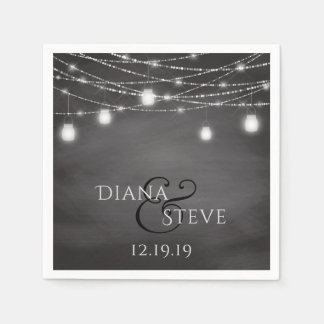 Guardanapo De Papel Casamento de Mason Jar, País Russo Chalkboard
