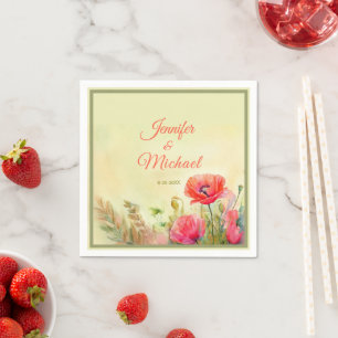 Guardanapo De Papel Casamento de Mola de Água Elegante