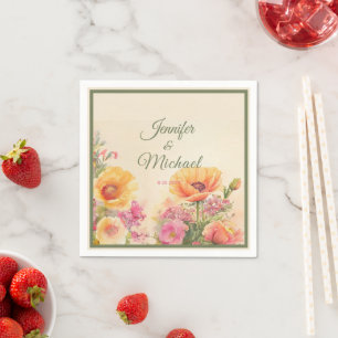 Guardanapo De Papel Casamento de Mola de Água Elegante