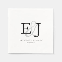Guardanapo De Papel Casamento de Monograma Clássico de Ampersand Elega