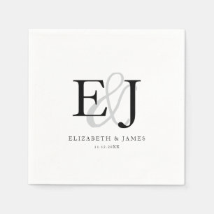 Guardanapo De Papel Casamento de Monograma Clássico de Ampersand Elega