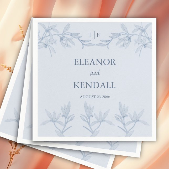 Guardanapo De Papel Casamento de Monograma da Flor do eterno (Criador carregado)