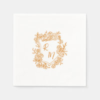 Casamento de Monograma de Faca Floral Funky Desenh