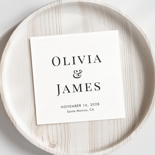 Guardanapo De Papel Casamento de Monograma de Noiva Elegante (Criador carregado)