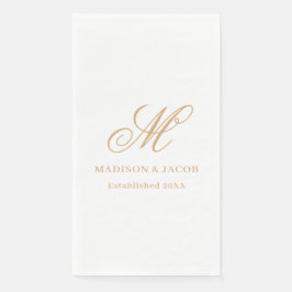 Guardanapo De Papel Casamento de Monograma Elegante