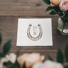 Guardanapo De Papel Casamento de Monograma Personalizado Ferradura Wes