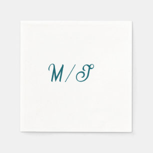 Guardanapo De Papel Casamento de monograma turquesa casal nome simples