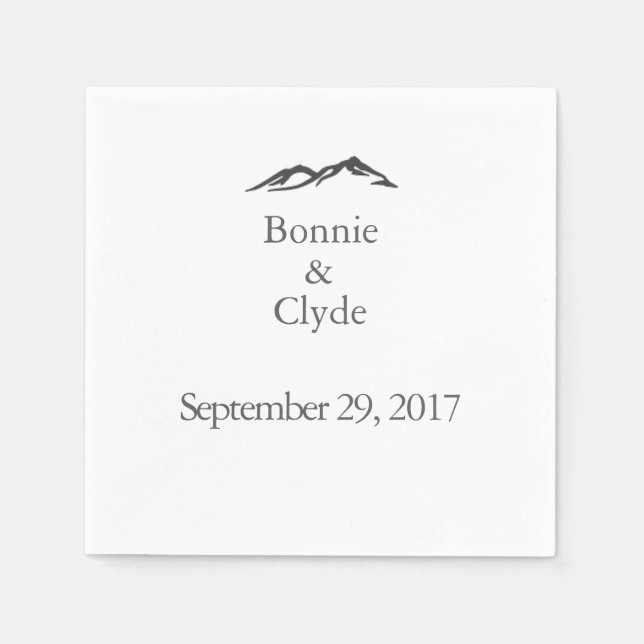Guardanapo De Papel Casamento de Montanha - Cocktail Napkins (Frente)