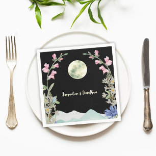Guardanapo De Papel Casamento de Montanha da Lua de Flor Selvagem Pers