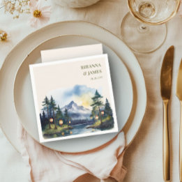 Guardanapo De Papel Casamento de Montanha do Lago Twilight