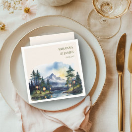 Guardanapo De Papel Casamento de Montanha do Lago Twilight